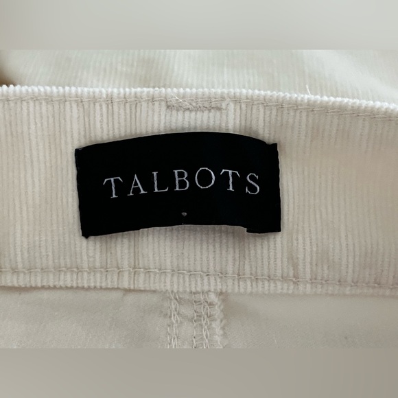 Talbots Corduroy Straight Leg Pant sz 16 Cream - Picture 3 of 14
